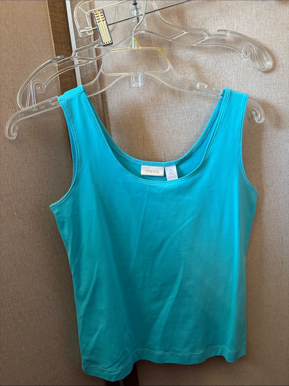 Chico's Turquoise Scoop Neck Tank 0 Small